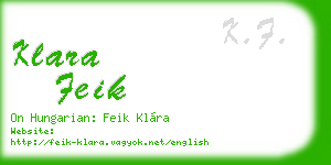 klara feik business card